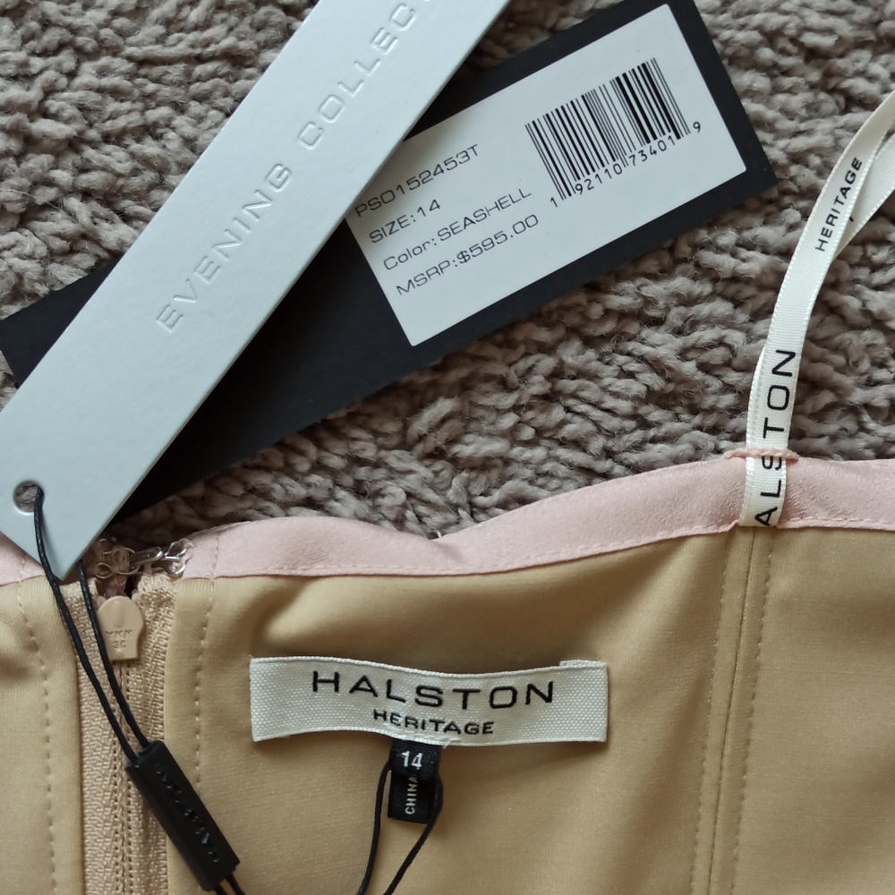 NWT Halston Heritage Strapless Ruffle Pink Mini Dress - Picture 4 of 14